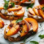 Peach Bruschetta with Whipped Ricotta