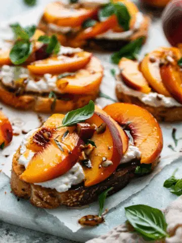 Peach Bruschetta with Whipped Ricotta