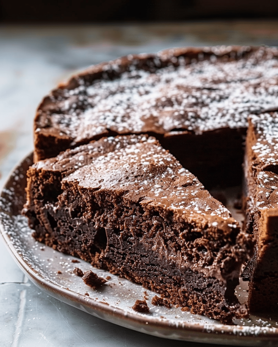 Rich Chocolate Almond Ricotta Cake