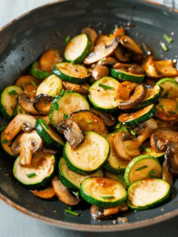 Savory Stir Fried Zucchini and Mushrooms
