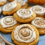 Soft Pumpkin Cookies with Cinnamon Frosting