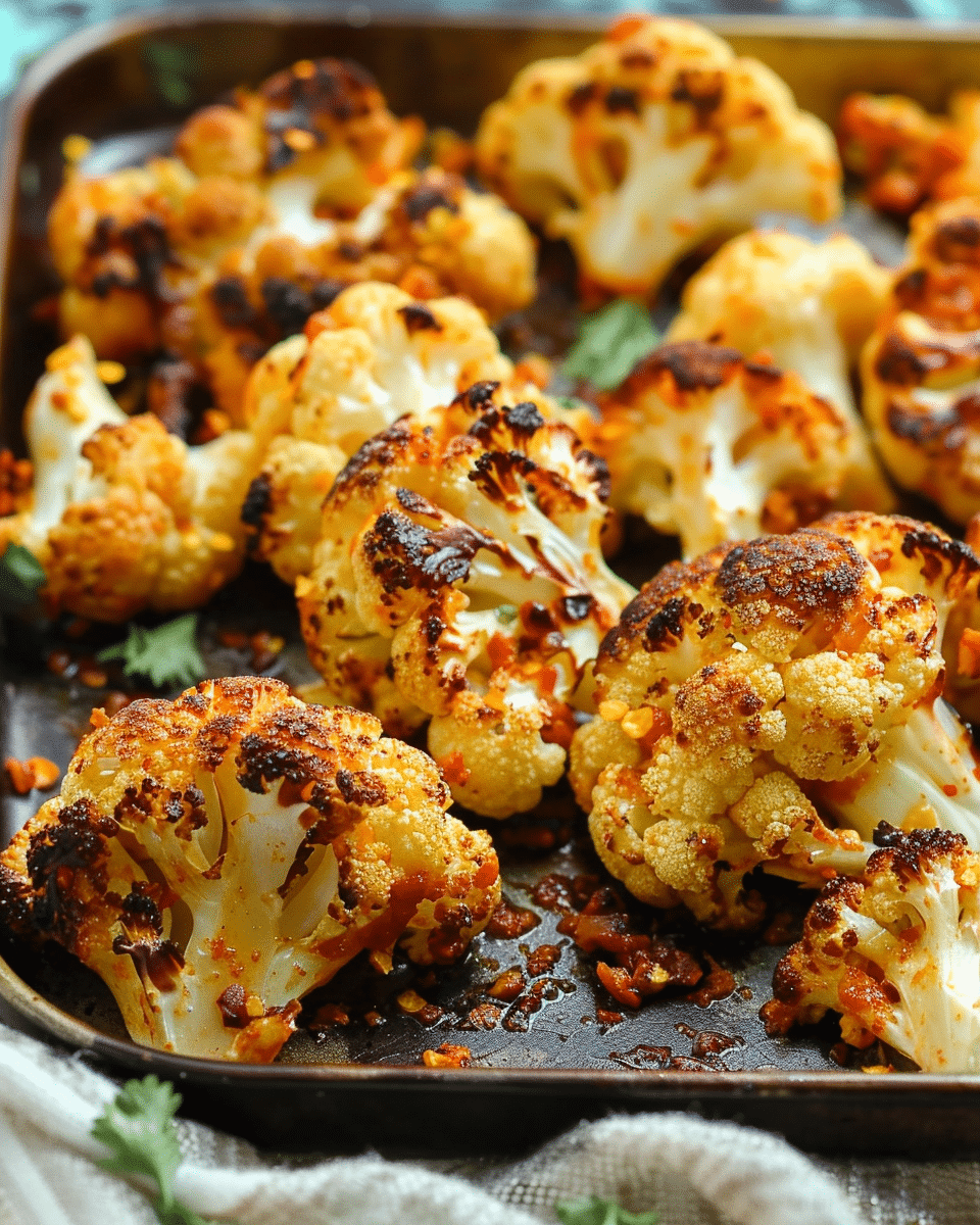 Sweet and Spicy Baked Cauliflower