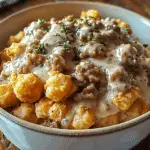 Tater Tot Breakfast Bowl with Sausage Gravy