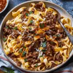 Turkish Pasta with Spiced Beef and Paprika Butter