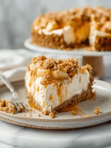 Caramel Apple Crumble Cheesecake
