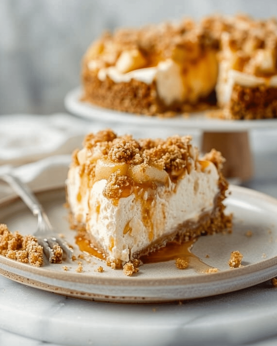 Caramel Apple Crumble Cheesecake