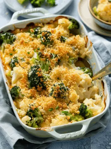 Cheesy Broccoli Cauliflower Casserole