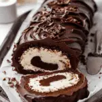 Chocolate Swiss Roll with Cream Filling & Ganache
