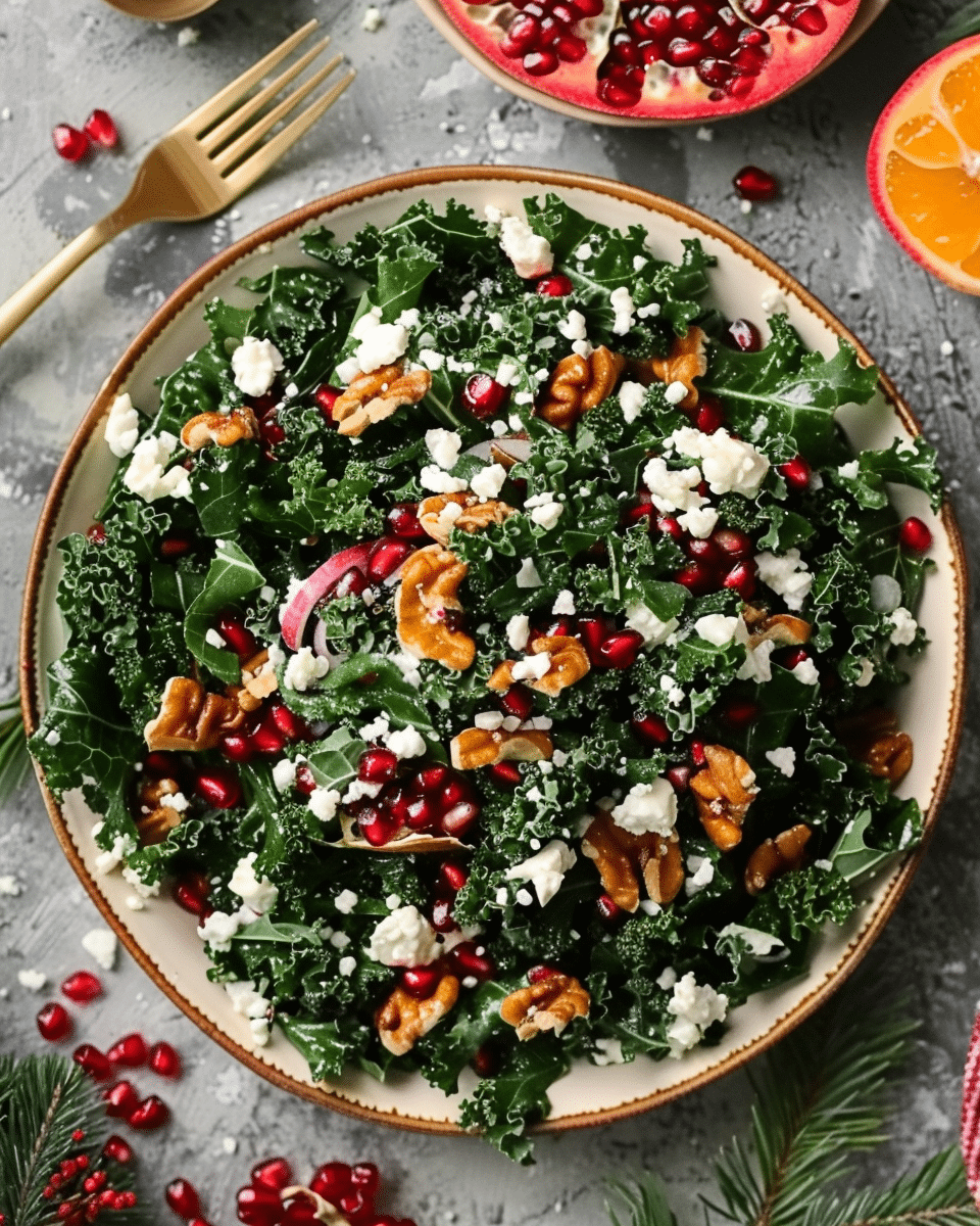Christmas Kale and Pomegranate Salad