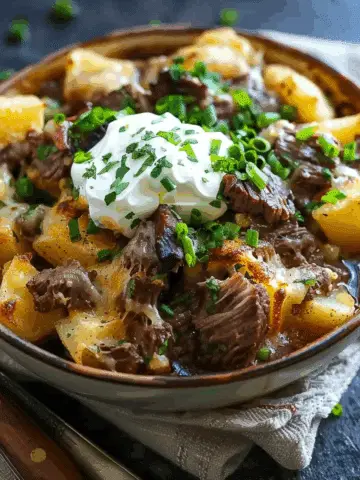 Crockpot Loaded Steak and Potato Bake