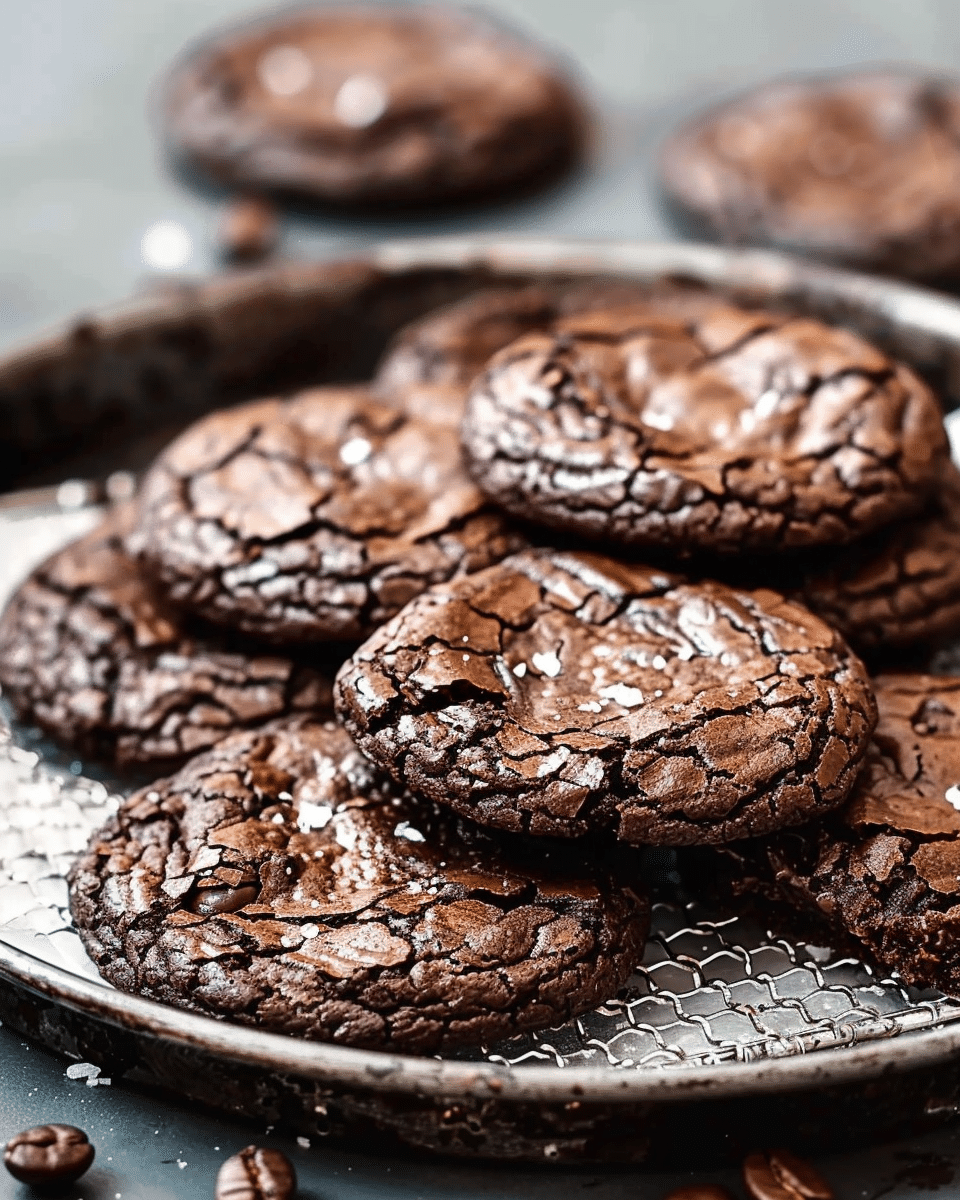 Dark Chocolate Espresso Brownie Cookies