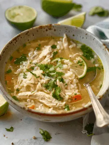 Ginger Lime Chicken and Rice Soup