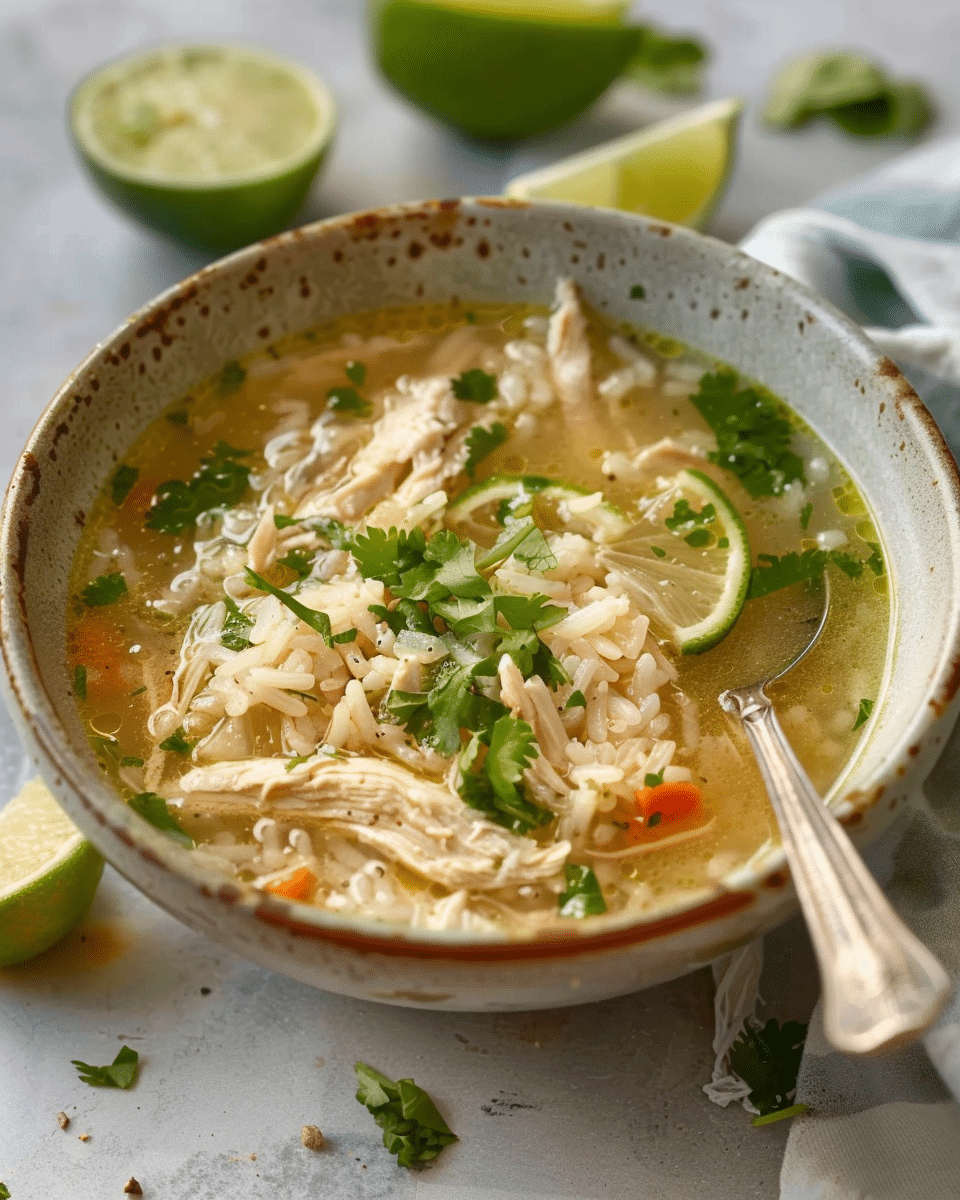 Ginger Lime Chicken and Rice Soup