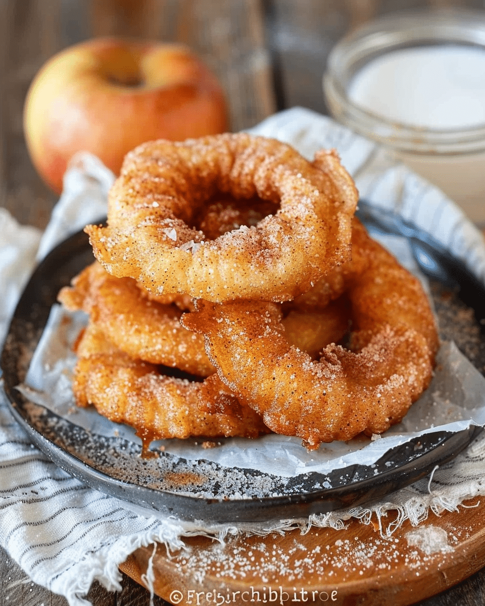 Golden Fried Cinnamon Apple Rings