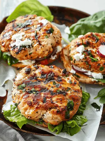 Greek‑Style Chicken Burgers
