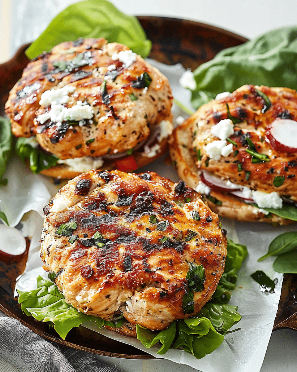 Greek‑Style Chicken Burgers