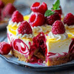 Luscious Lemon & Raspberry Swirl Cheesecake