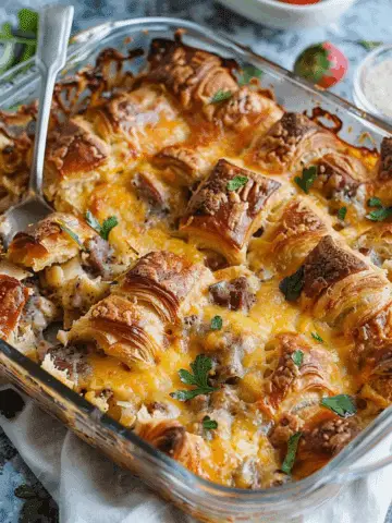 Overnight Croissant Breakfast Casserole
