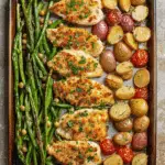 Parmesan Crusted Chicken Sheet Pan Dinner