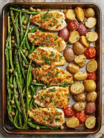 Parmesan Crusted Chicken Sheet Pan Dinner