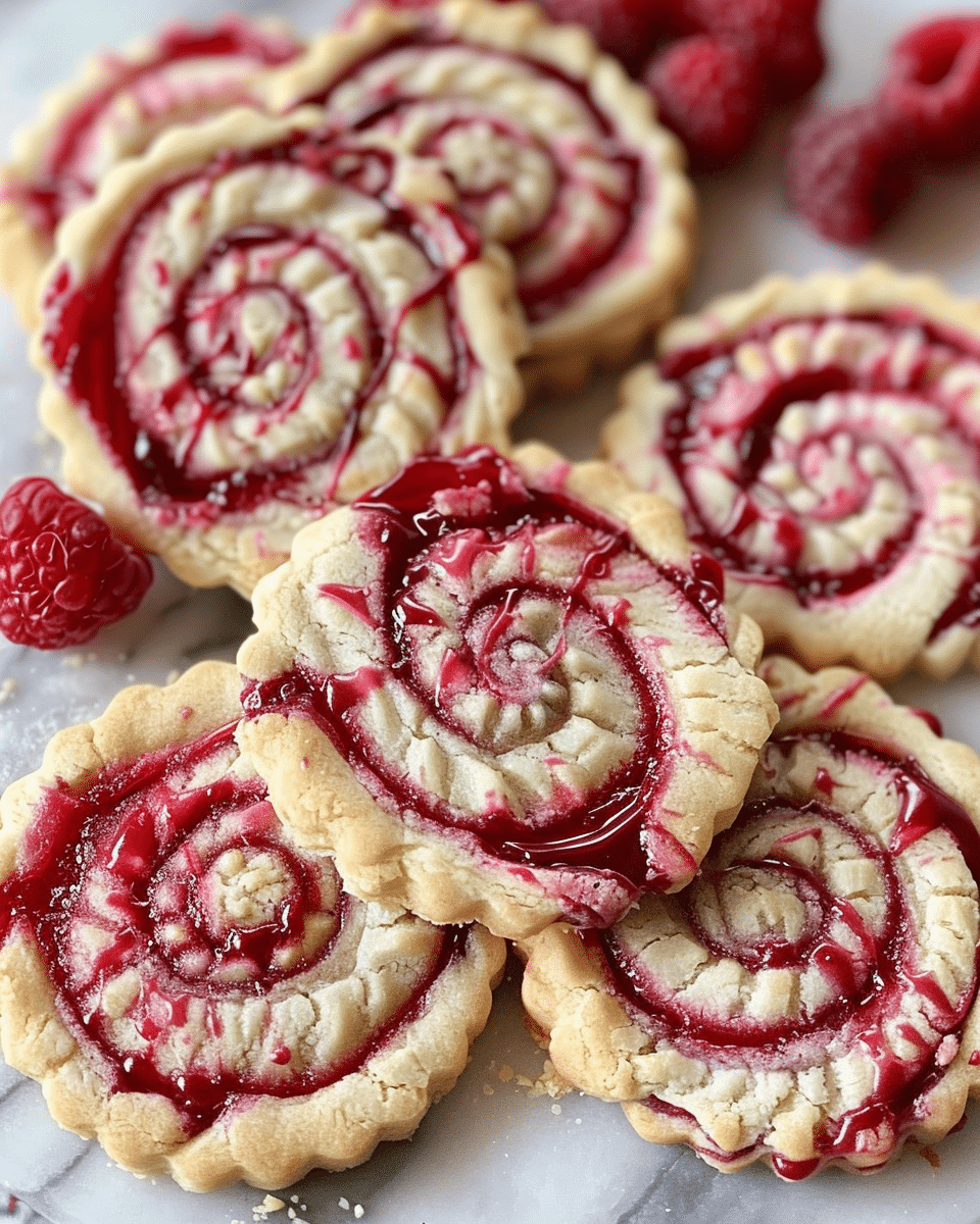 Raspberry Swirl Shortbread Cookies