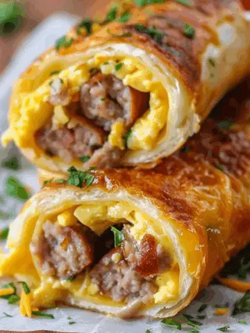 Sausage, Egg and Cheese Breakfast Roll-Ups