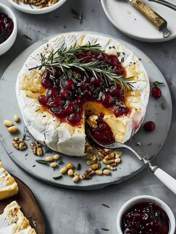 Baked Brie with Cranberry Sauce