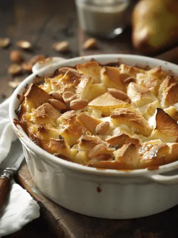 Cardamom Pear Bread Pudding