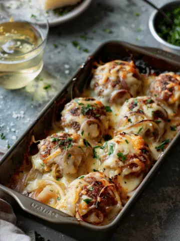 Cheesy French Onion Meatballs