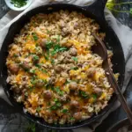 Cheesy Sausage Rice Skillet