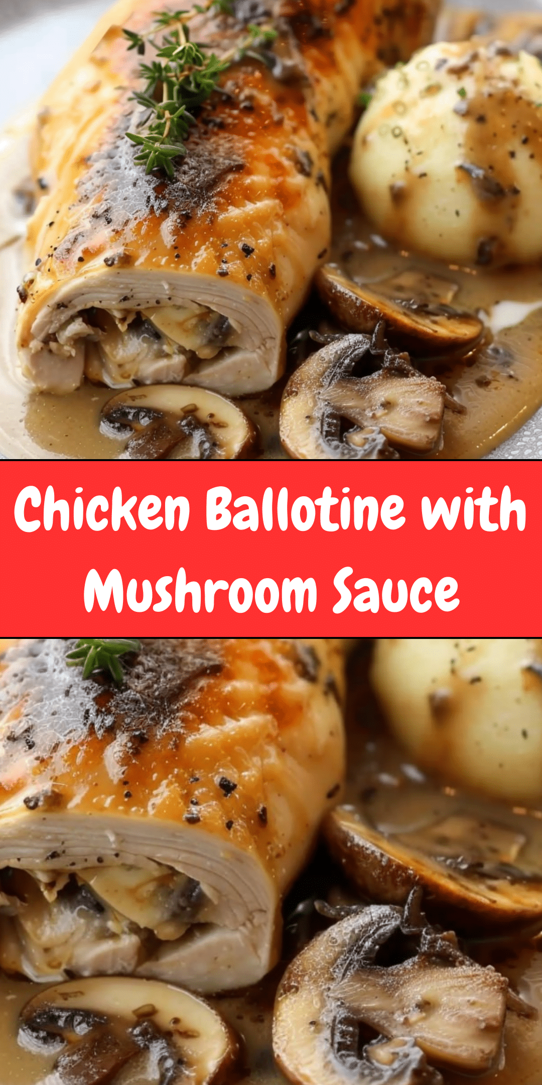 Chicken Ballotine With Mushroom Sauce Cheryl s Cooking Chicken Ballotine With Mushroom Sauce Cheryl s Cooking