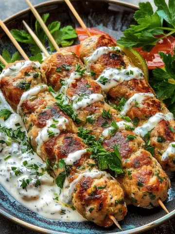 Chicken Kofta with Garlic Yogurt Sauce
