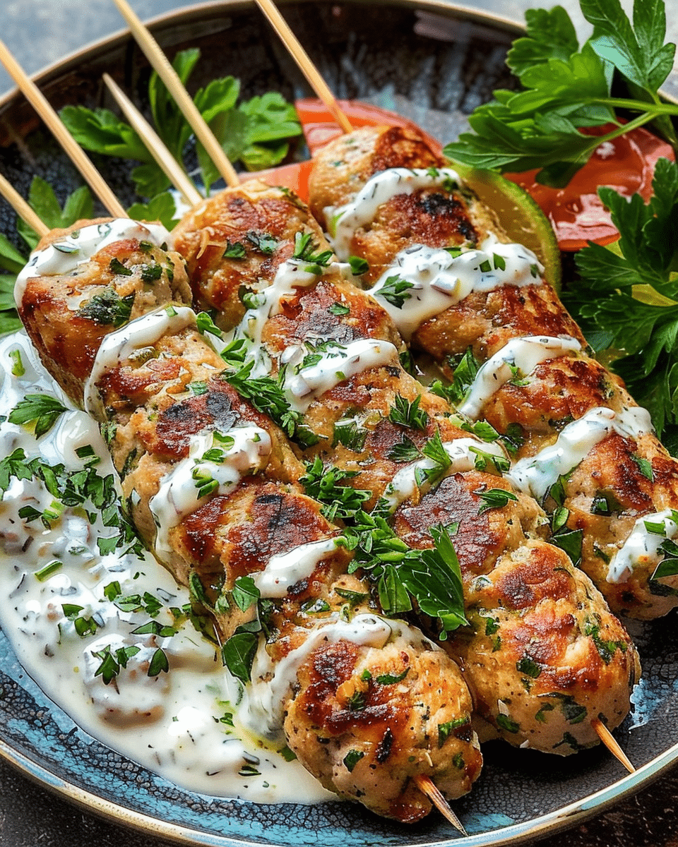 Chicken Kofta with Garlic Yogurt Sauce