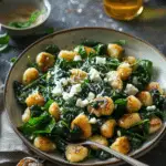 Crispy Gnocchi with Spinach and Feta