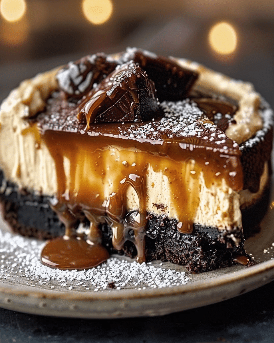 Decadent Caramel‑Brownie Cheesecake