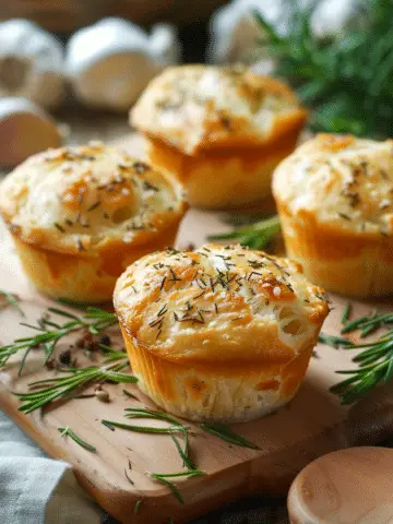 Garlic Rosemary Focaccia Muffins