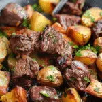 Garlic Steak Bites and Potatoes