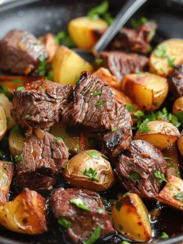Garlic Steak Bites and Potatoes