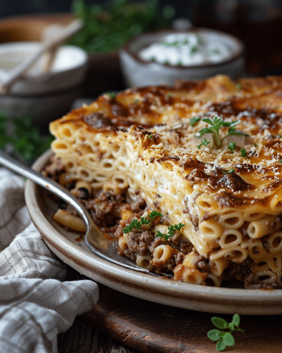 Greek Pastitsio (Traditional Greek Baked Pasta Casserole)