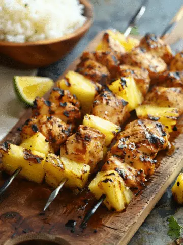 Grilled Pineapple Chicken Kebabs