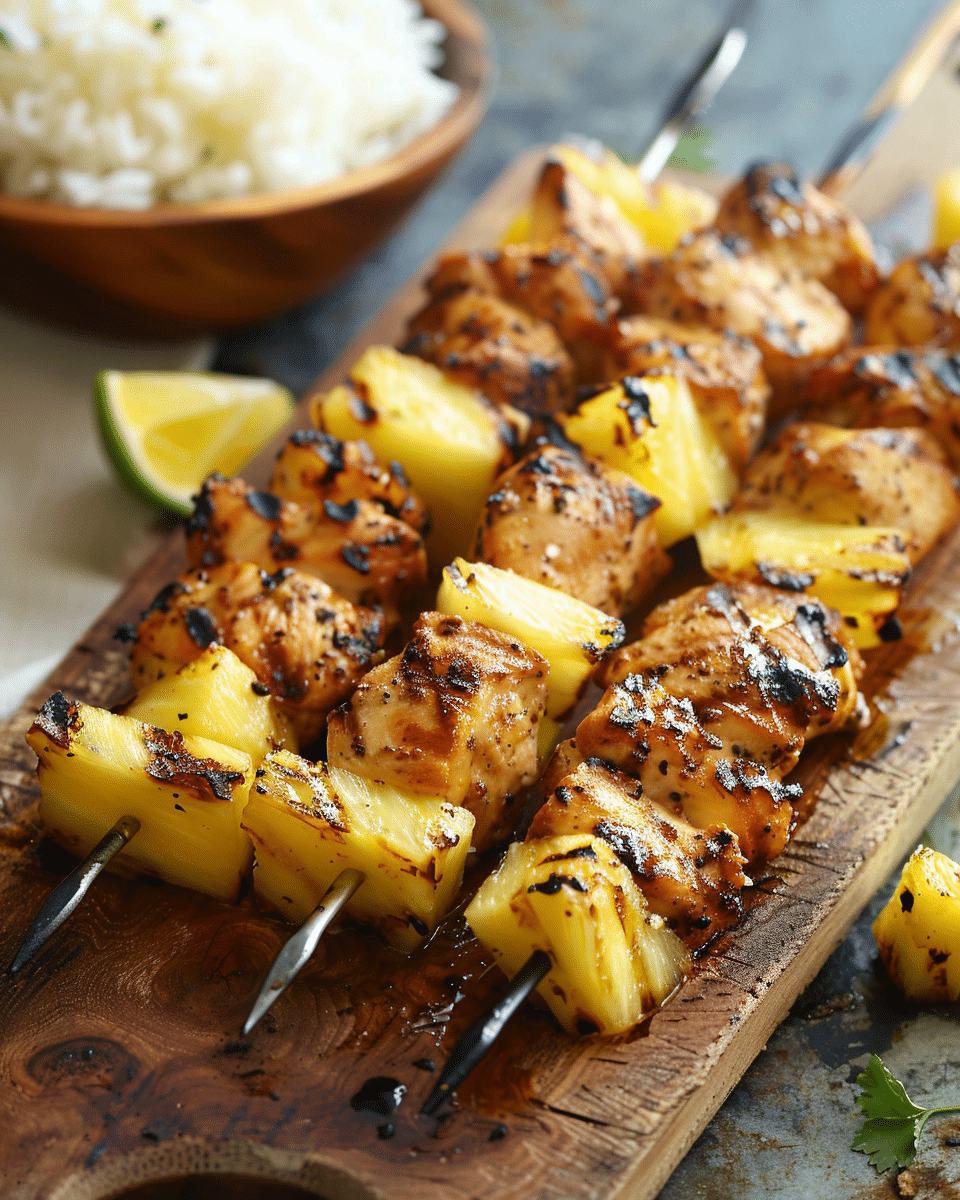 Grilled Pineapple Chicken Kebabs