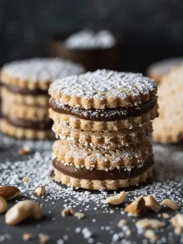 Hazelnut Shortbread Sandwich Cookies