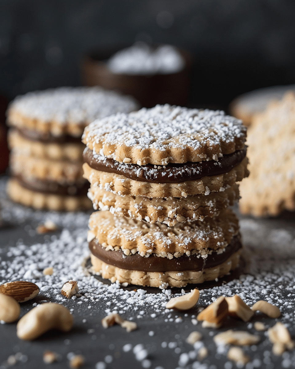 Hazelnut Shortbread Sandwich Cookies