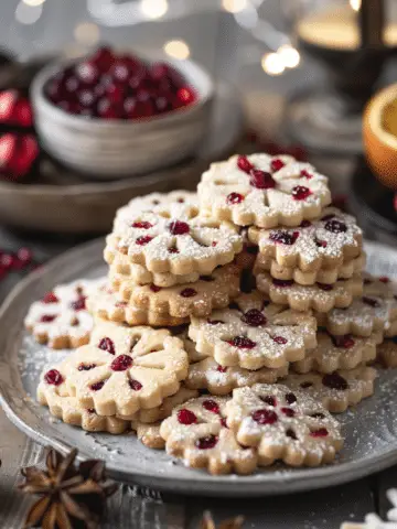 Holiday Cranberry Orange Shortbread Cookies