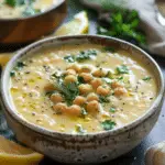 Lemon Greek Chickpea Soup (Revithia Avgolemono)