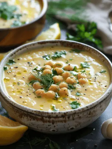 Lemon Greek Chickpea Soup (Revithia Avgolemono)
