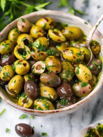 Marinated Olives with Garlic and Herbs