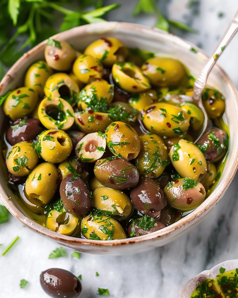 Marinated Olives with Garlic and Herbs