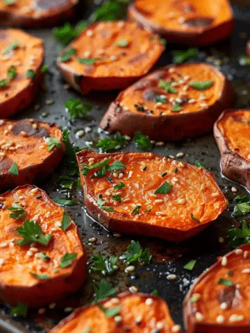 Miso Butter Roasted Sweet Potatoes