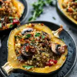 Mushroom Quinoa Stuffed Acorn Squash